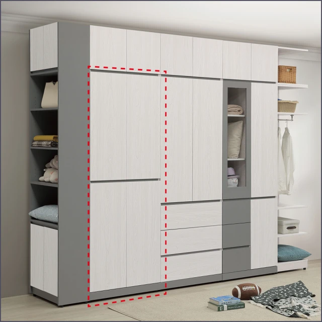 Yeya也雅 60面寬行雲輕奢風雙層衣櫃-附1掛衣桿+1籃-