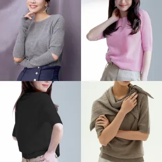 斷碼福利LBL100%cashmere五分袖毛衣(U)