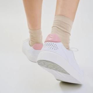 【LAZY SHOES】秒穿鞋 懶人鞋 休閒鞋 牛皮鞋 女鞋 粉色 CELEVIE(跳色牛皮板鞋)