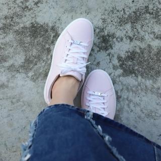 【LAZY SHOES】秒穿鞋 懶人鞋 休閒鞋 板鞋 牛皮鞋 女鞋 糖霜粉 CELEBERTY(經典牛皮板鞋)