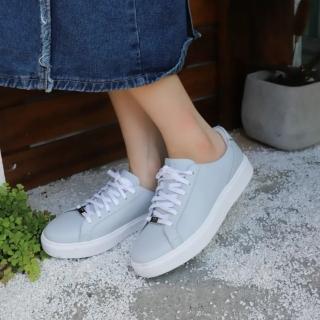 【LAZY SHOES】秒穿鞋 懶人鞋 休閒鞋 板鞋 牛皮鞋 女鞋 冰霜灰 CELEBERTY(經典牛皮板鞋)