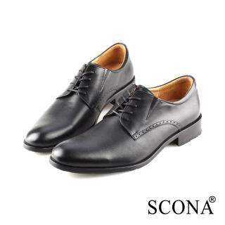 【SCONA 蘇格南】全真皮 都會免拆綁帶紳士鞋(黑色 0860-1)