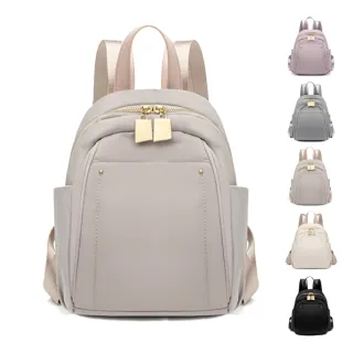 【MAISY】時尚休閒款牛津布迷你後背包(灰藍色／黑色／米白色／粉紫色／杏灰)