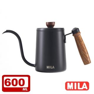 【MILA】木柄鶴嘴不鏽鋼手沖壺、細口壺-600ml(內膽新增刻度標示)