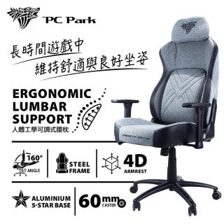 【PC Park】PG-350 人體工學電競椅 本島免費宅配不組裝 暗夜灰/可調式腰枕(電競椅)