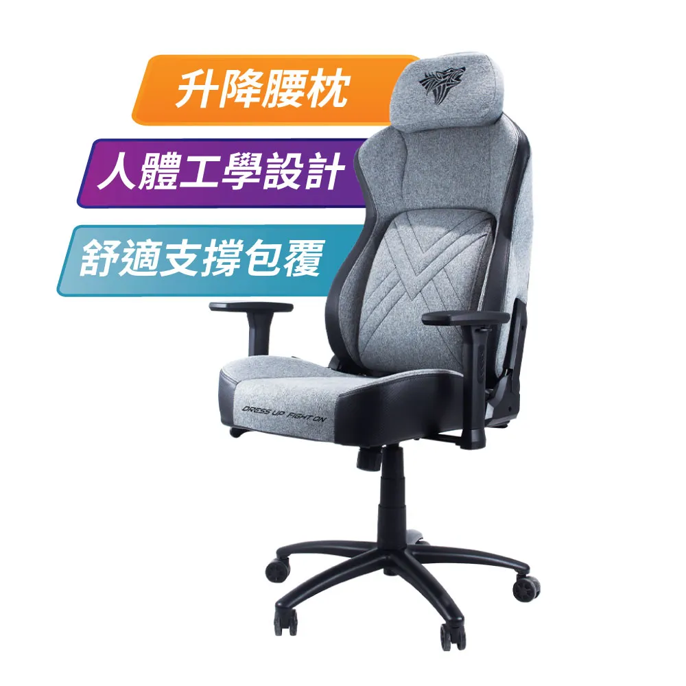 【PC Park】PG-350 人體工學電競椅 本島免費宅配不組裝  暗夜灰/可調式腰枕(電競椅)