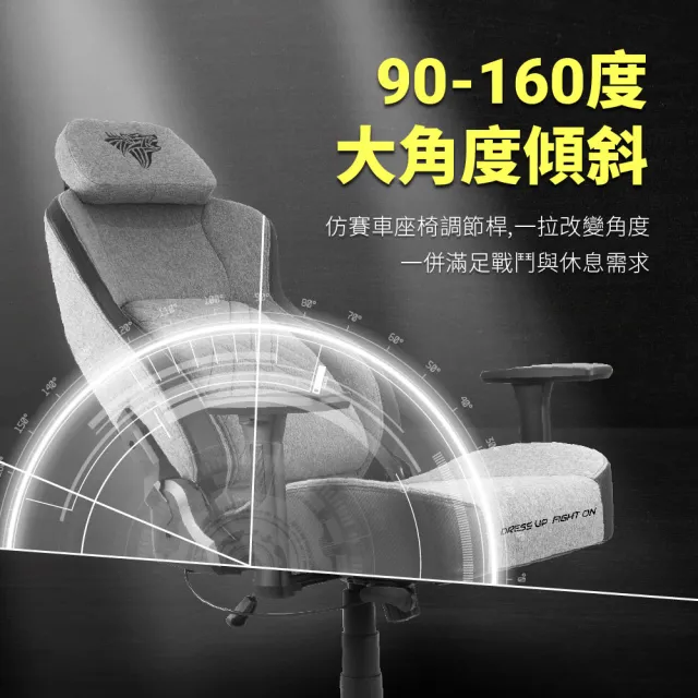 【PC Park】PG-350 人體工學電競椅 本島免費宅配不組裝  暗夜灰/可調式腰枕(電競椅)