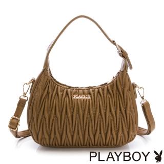 【PLAYBOY】手提包附長背帶 Noble系列(咖啡色)