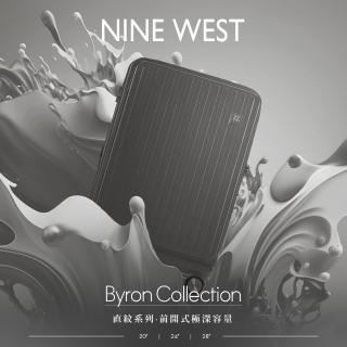【NINE WEST】BYRON經典直條 28吋前開式防爆耐摔可擴充旅行行李箱 NW31268(鐵灰色)
