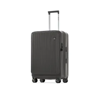 【NINE WEST】BYRON經典直條 28吋前開式防爆耐摔可擴充旅行行李箱 NW31268(鐵灰色)