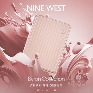【NINE WEST 官方直營】BYRON經典直條 28吋前開式防爆耐摔可擴充旅行行李箱 NW31268(粉色)