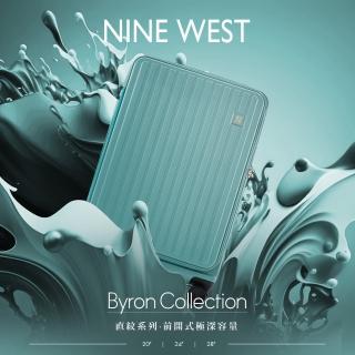 【NINE WEST 官方直營】BYRON經典直條 28吋前開式防爆耐摔可擴充旅行行李箱 NW31268(松石綠)