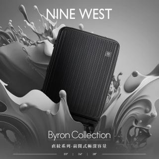 【NINE WEST 官方直營】BYRON經典直條 28吋前開式防爆耐摔可擴充旅行行李箱 NW31268(黑色)