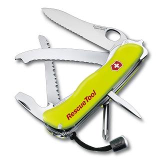 【VICTORINOX 瑞士維氏】13用救生瑞士刀 破窗器/安全帶切割刀-螢光黃(0.8623.MWN)