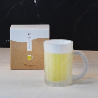 【YU Living 信歐傢居】日本進口 氣泡啤酒馬克杯 425ML(白色/啤酒杯 玻璃杯 酒杯 酒器)