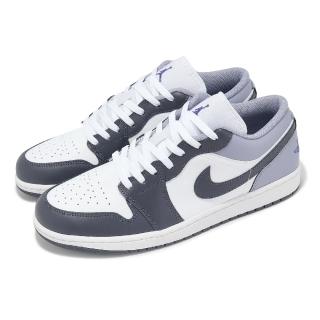 【NIKE 耐吉】休閒鞋 Air Jordan 1 Low 男鞋 紫 灰 一代 AJ1 低筒(553558-145)