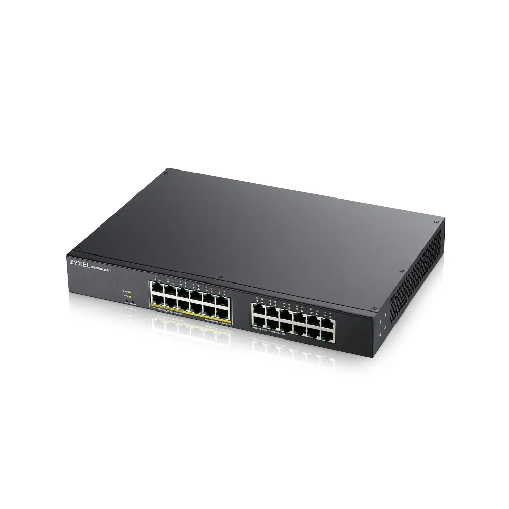 【ZyXEL 合勤】福利品★ GS1900-24EP 24埠-12埠PoE供電Switch交換器(智慧型/鐵殼Vlan)