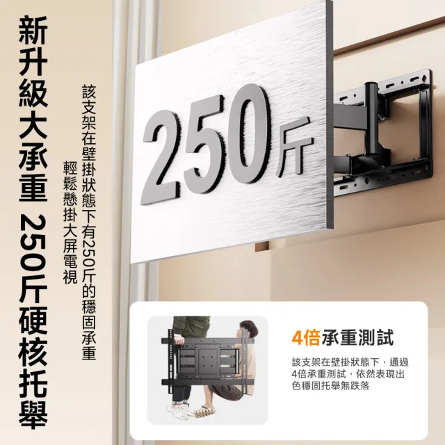 【Secaii 設彩】電視架 壁掛電視架 承重220斤 32-70吋(壁掛電視 超薄電視機架 六臂電視機架 可調節伸縮)
