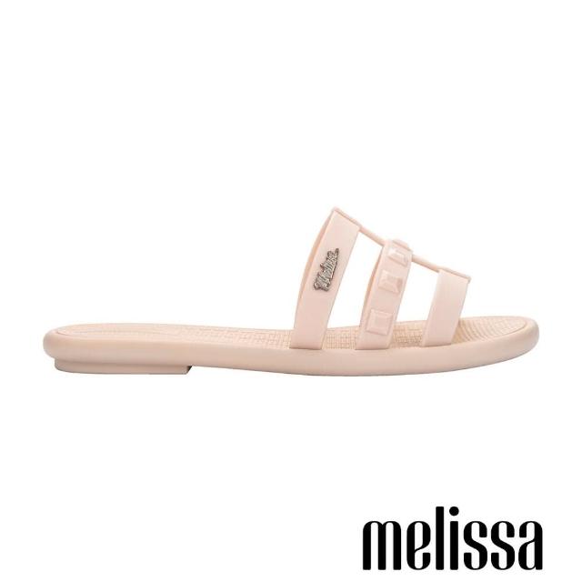 【Melissa】率性簍空平底拖鞋(米色)