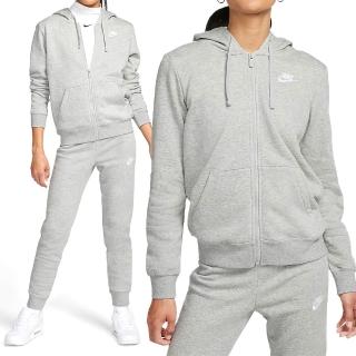 【NIKE 耐吉】Club FLC FZ Hoodie ST 女款 灰色 刺繡 Logo 運動 連帽 外套 DQ5472-063