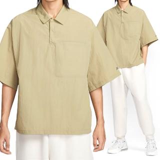【NIKE 耐吉】TCH UPF WVN Top SS 男款 橄欖綠色 襯衫 刺繡Logo 休閒 短袖 FZ0705-276