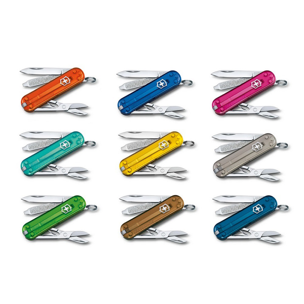 【VICTORINOX 瑞士維氏】Classic SD 瑞士刀/透明/7用/58mm(0.6223.T)
