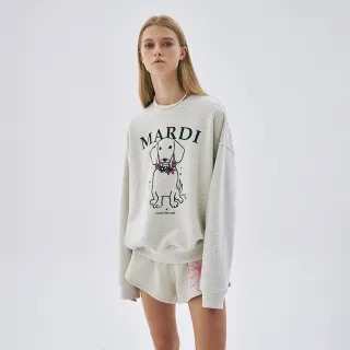 【MARDI MERCREDI】印花大學TEE 燕麥色 經典臘腸狗 花圈 SWEATSHIRT SWING TAIL DDANJI NECKLACE