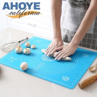 【AHOYE】加厚矽膠烘焙揉麵墊 50X40CM(☆麵墊 烘焙墊 料理墊 桿麵墊)