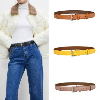 【MoonDy】皮帶 腰帶 真皮皮帶 紅色腰帶 精品皮帶 復古皮帶 細皮帶 大衣腰帶 女生腰帶 白色腰帶