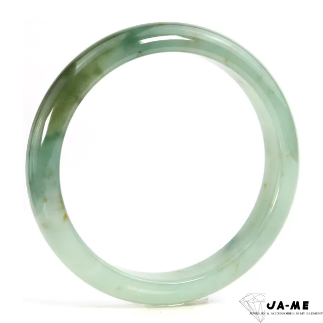 【JA-ME】天然A貨翡翠冰種飄花灑金玉鐲#18.5