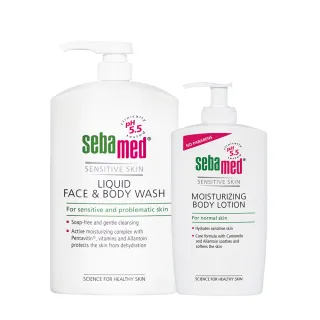【SEBAMED 施巴】潔膚露 1000ml+潤膚乳液400ml(總代理)