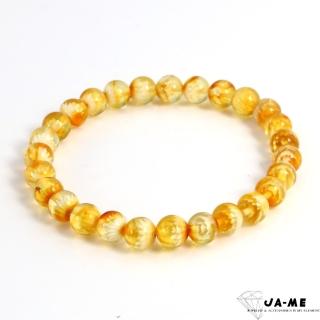 【JA-ME】天然琥珀金珀帶紅皮手工陰雕蓮花手串 7-7.5mm 5克以上(年中慶/禮物/現貨)
