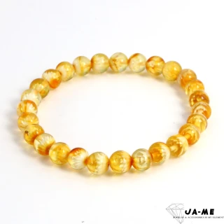 【JA-ME】天然琥珀金珀帶紅皮手工陰雕蓮花手串 7-7.5mm 5克以上(618/買就送/禮物/現貨)