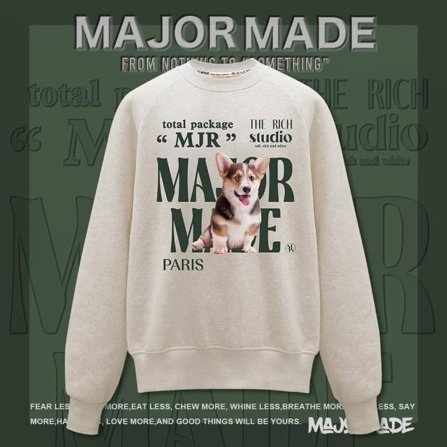 【MAJOR MADE】柯基小短腿大學TEE(#長袖上衣#大學T#小狗圖案)