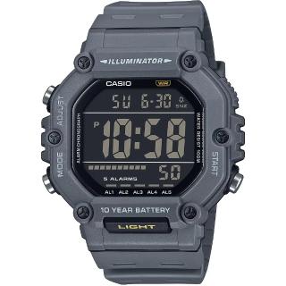【CASIO 卡西歐】大屏幕顯示 10年電力手錶-鐵灰 畢業禮物 送禮(AE-1600H-8BV)