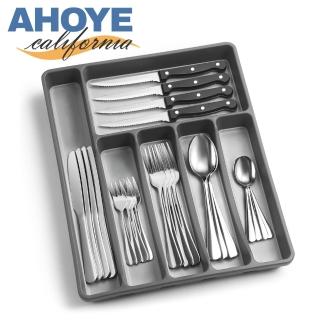 【AHOYE】日系分格餐具收納盒(筷子收納盒 筷籠 抽屜收納盒 餐具整理架)