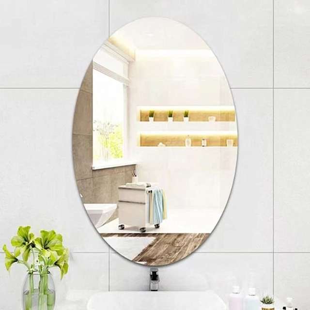 JEN PS橢圓形不會碎壁貼鏡子27*42cm