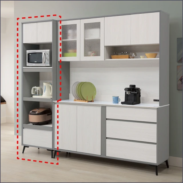 麗得傢居 蜜雪6.7尺餐櫃組合 2.7尺電器櫃+4尺餐櫃二件