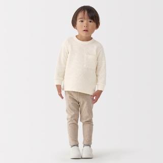【MUJI 無印良品】幼兒容易穿脫鬆餅紋圓領長袖T恤(共4色)