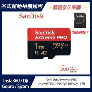 【SanDisk 晟碟】ExtremePRO microSDXC UHS-I 1TB 記憶卡 贈SD轉接卡(臺灣代理商貨)