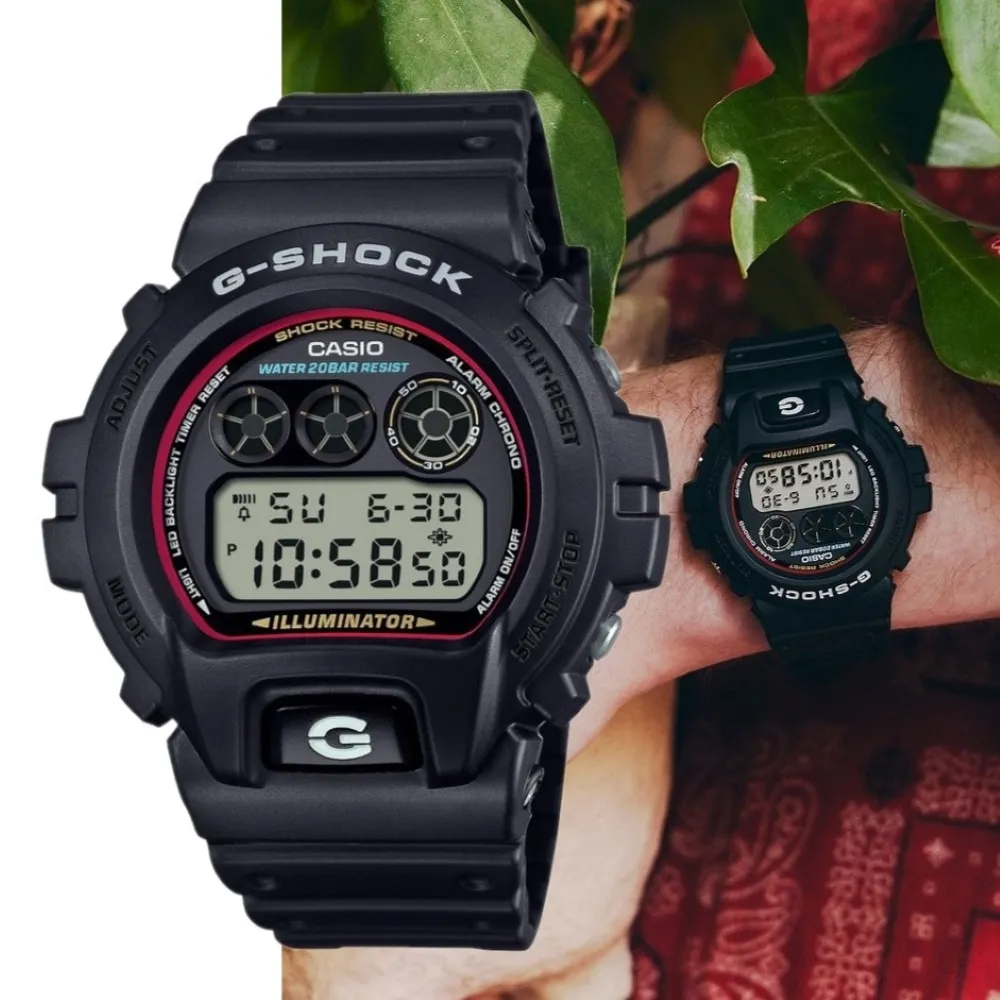 【CASIO 卡西歐】G-SHOCK 強悍耐衝擊  三眼數位手錶 _42.8mm(DW-6900RL-1)