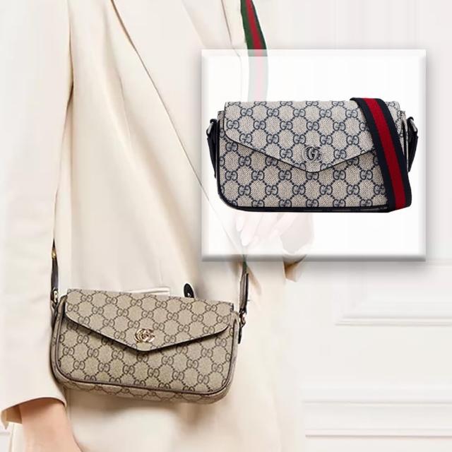 【GUCCI 古馳】764961 經典ophidia系列GG supreme帆布迷你翻蓋肩背/斜背包(顏色任選)