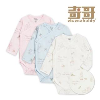 【奇哥】比得兔 嬰幼童裝 蘿蔔派對長袖開襟包屁衣/兔裝-天絲洞感緹花布(0-6個月)