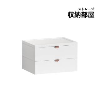 【收納部屋】桌上輕奢抽屜收納盒 加高2層(化妝品收納 彩妝 桌面收納 整理盒)