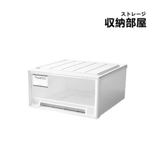【收納部屋】日式可疊加 抽屜收納箱 白色55L(透明抽屜收納盒 大容量 收納櫃 衣服收納箱)