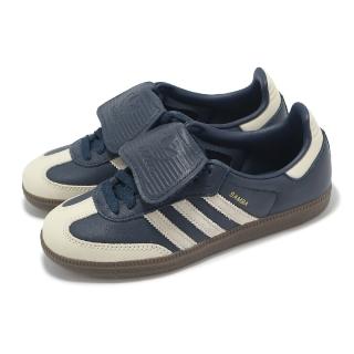 【adidas 愛迪達】休閒鞋 Samba LT W 女鞋 深藍 米白 復古 麂皮 翻鞋舌 德訓鞋 愛迪達(JH5705)