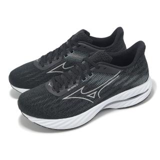【MIZUNO 美津濃】慢跑鞋 Wave Inspire 21 男鞋 超寬楦 黑 白 支撐 波浪片 運動鞋 美津濃(J1GC2545-02)