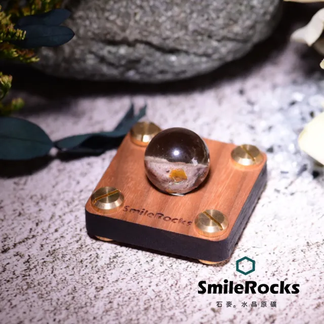 【SmileRocks 石麥】石麥水晶原礦   幽靈球No.623630216(SmilePad 4.5X4.5底板)