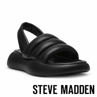 【steve madden】HEADWAY 麵包寬帶厚底涼鞋(黑色)
