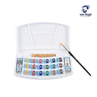 【Van Gogh 梵谷】塊狀水彩18色塑盒(含A5水彩本)
